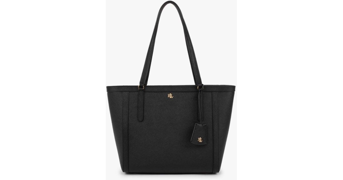 Lauren by Ralph Lauren Clare 25 Black Leather Tote Bag Lyst UK
