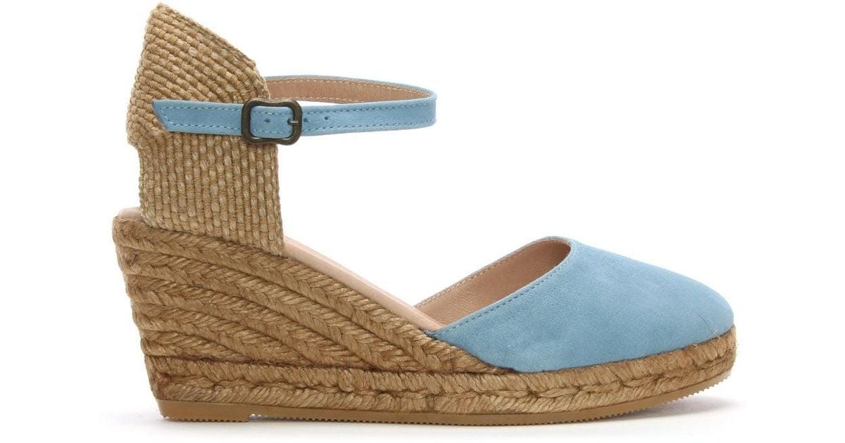 blue suede espadrilles