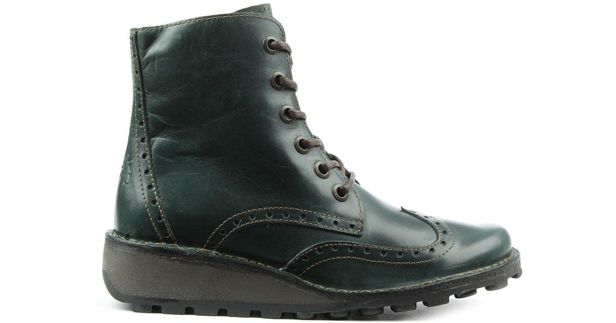 fly green ankle boots