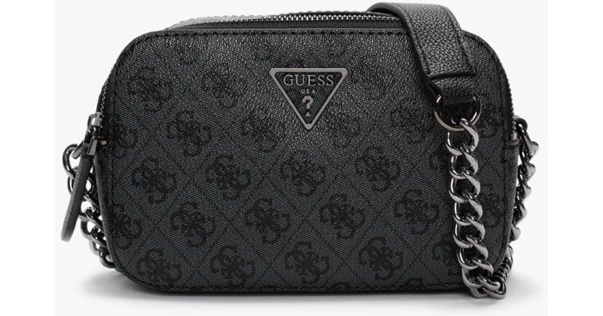 Guess Noelle Ii Signature Logo Coal Camera Bag in Black Lyst Canada