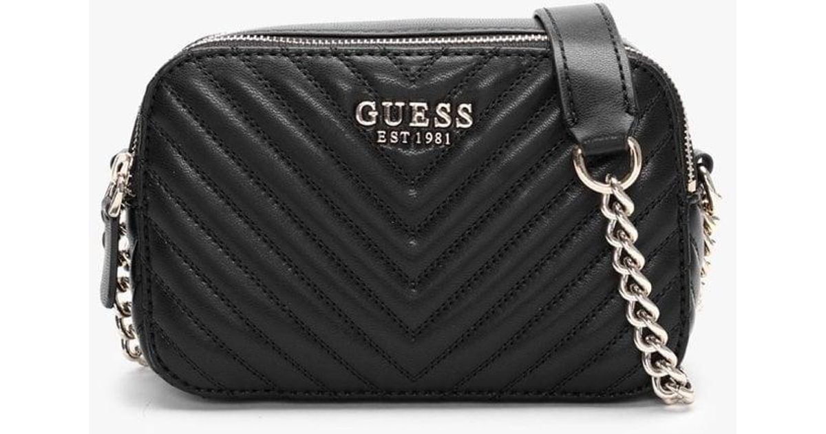 Guess Noelle Chevron Black Crossbody Camera Bag Lyst UK