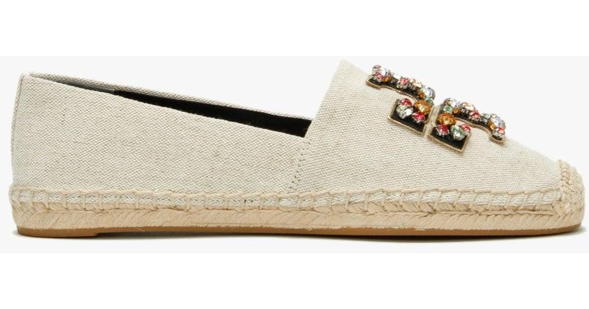tory burch ines embellished leather espadrilles