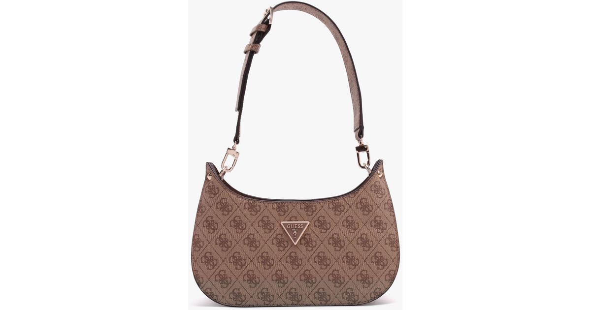 Guess Mini Meridian Latte Logo Shoulder Bag in Brown Lyst UK