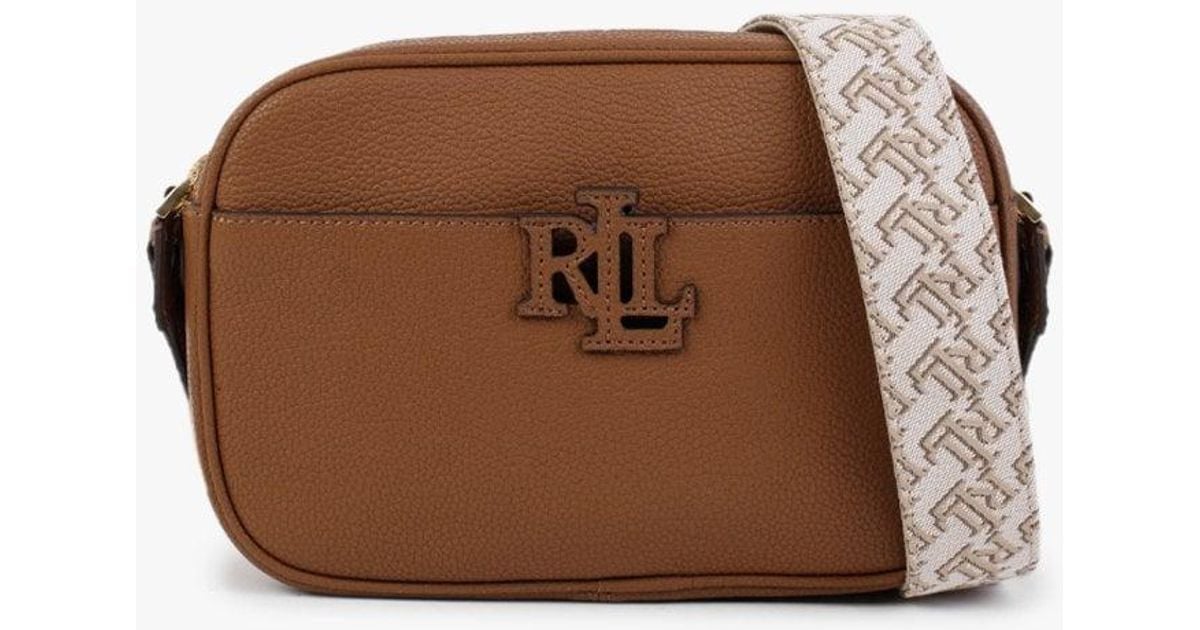 Ralph Lauren Pebbled Leather Carrie Crossbody in Brown