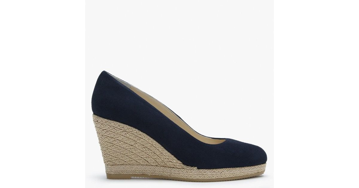 navy suede wedge shoes
