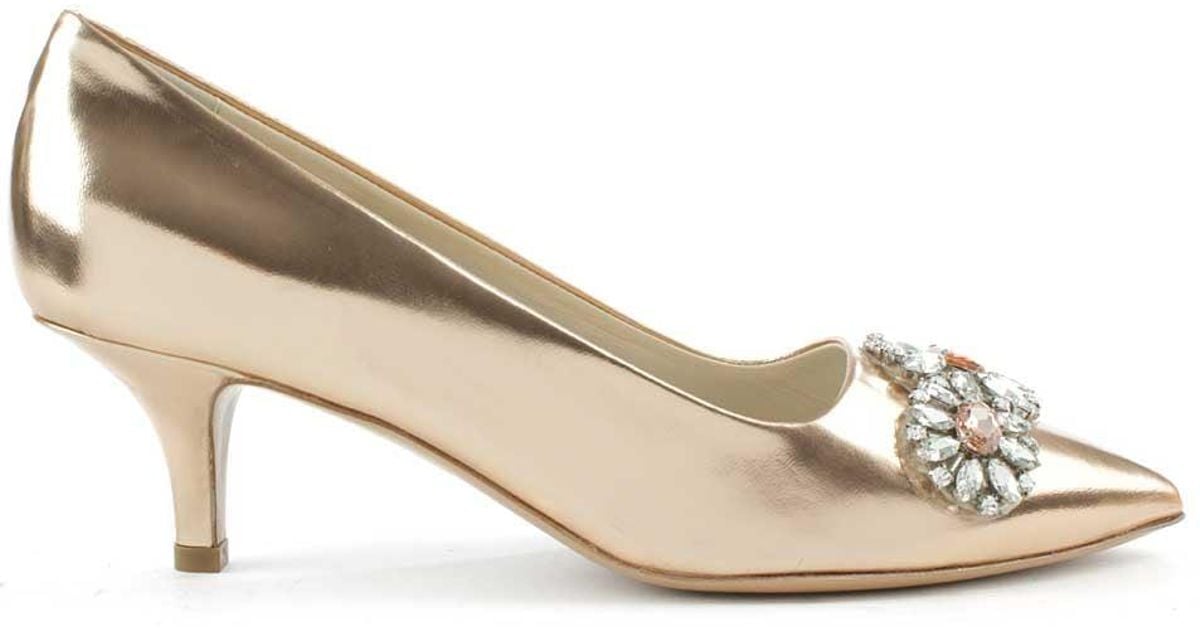 kitten heel rose gold shoes