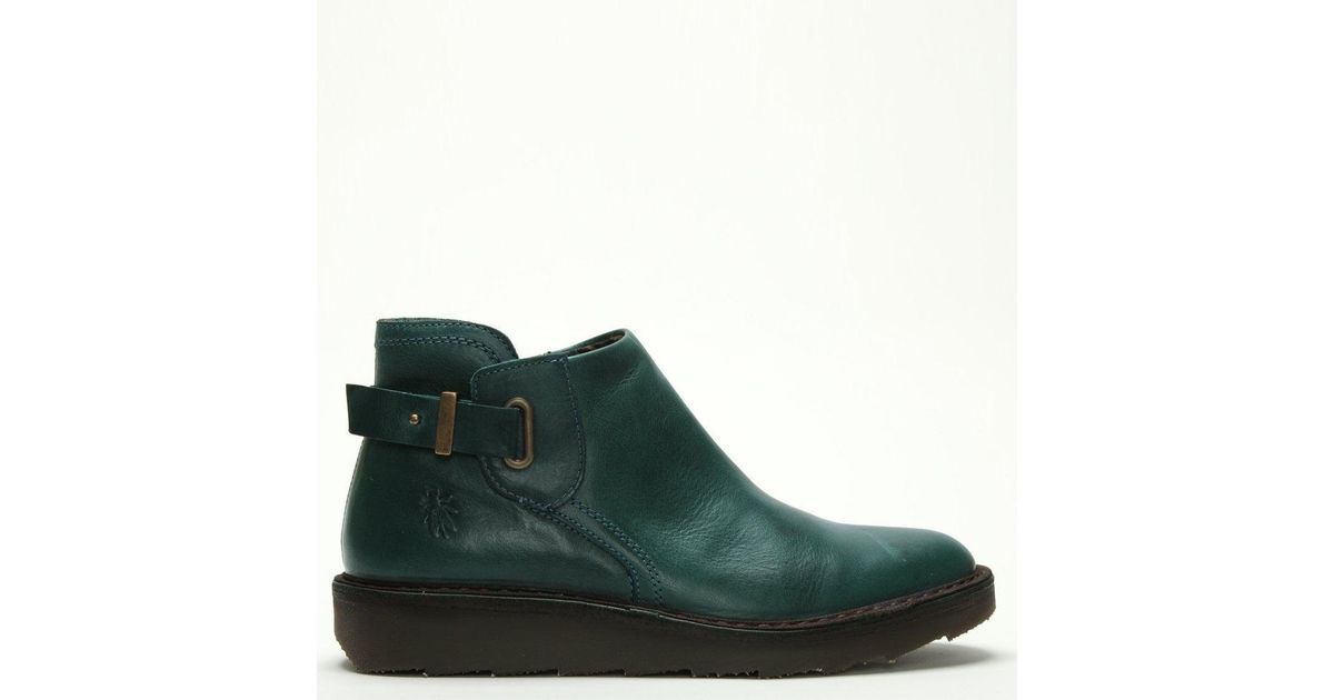 Fly London Amie Petrol Leather Ankle 