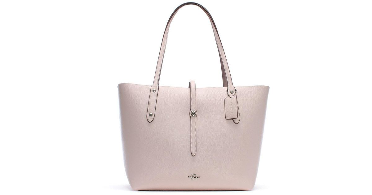 coach market tote ice pink