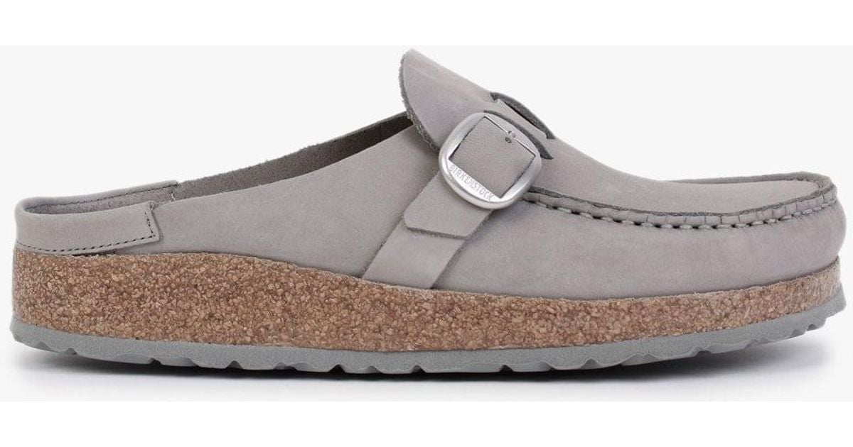 Birkenstock Buckley Dove Grey Nubuck Leather Backless Moccasins In Gray Lyst 0425