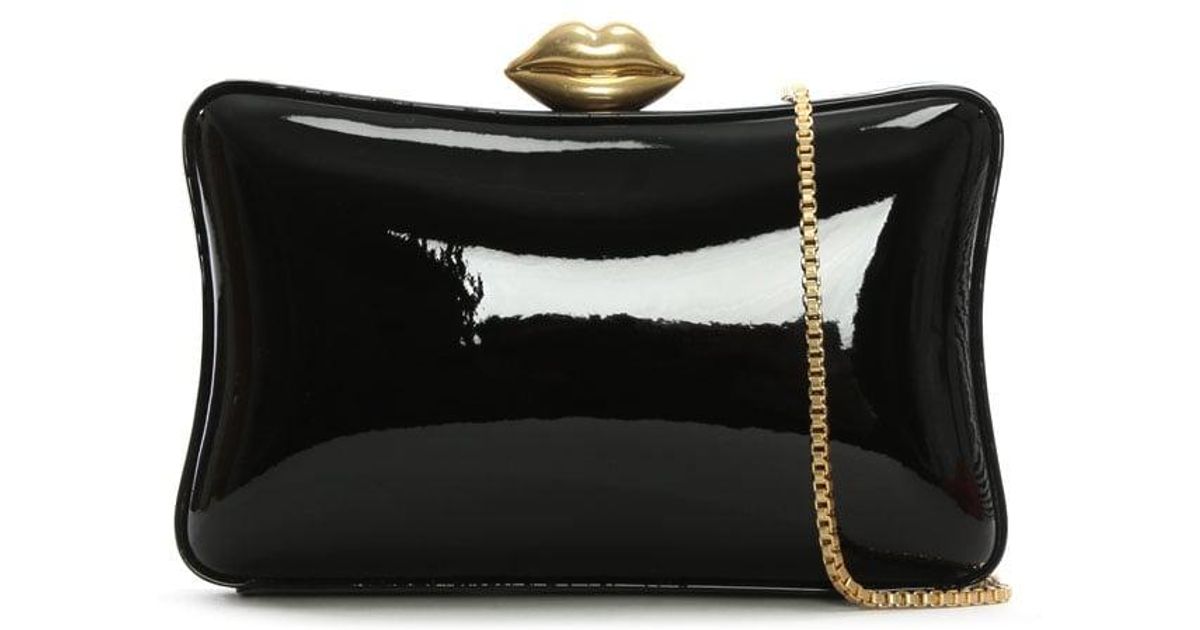 black shiny clutch bag
