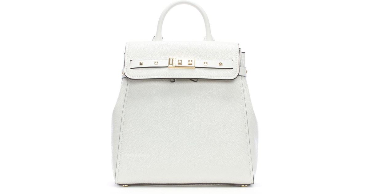 michael kors white leather backpack