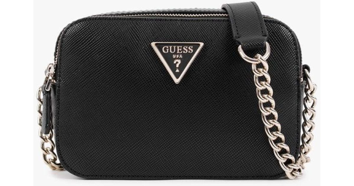 Guess Noelle Black Saffiano Crossbody Camera Bag Lyst Canada