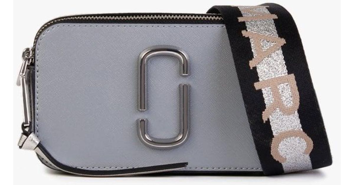 Marc Jacobs The Snapshot Logo Strap Wolf Grey Multi Leather Camera Bag in Grey Lyst Australia