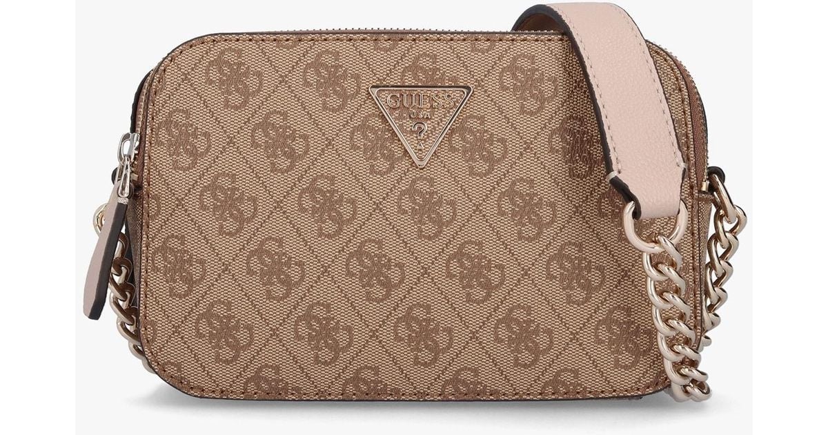 Guess Noelle Latte Logo Crossbody Bag in Brown Lyst Canada