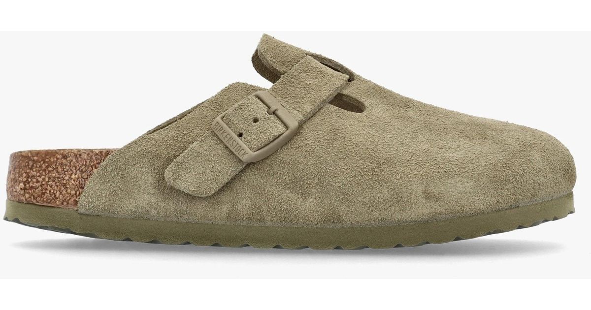 Birkenstock Boston Faded Leather Clogs in Natural | Lyst