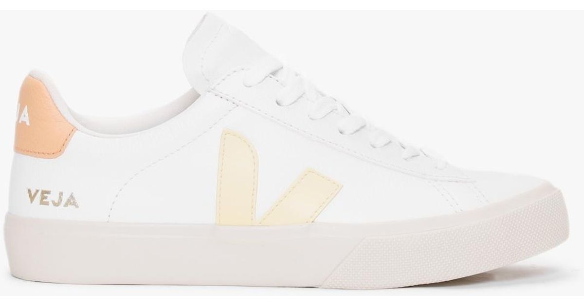 Veja Campo Chromefree Leather Extra White Sun Peach Trainers | Lyst