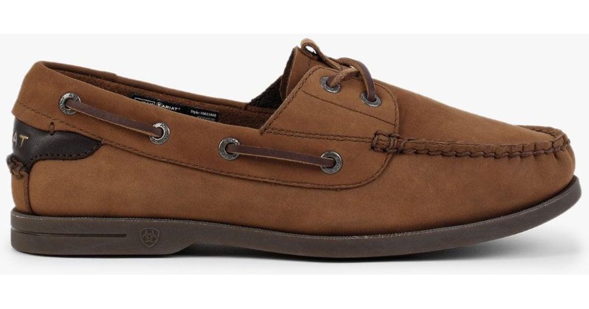 Ariat Antigua Tan Leather Boat Shoes in Tan Suede (Brown) Lyst