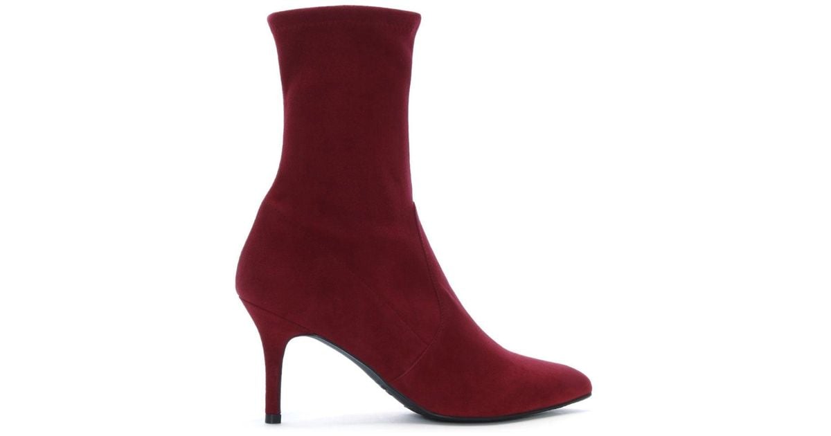 dark red ankle boots