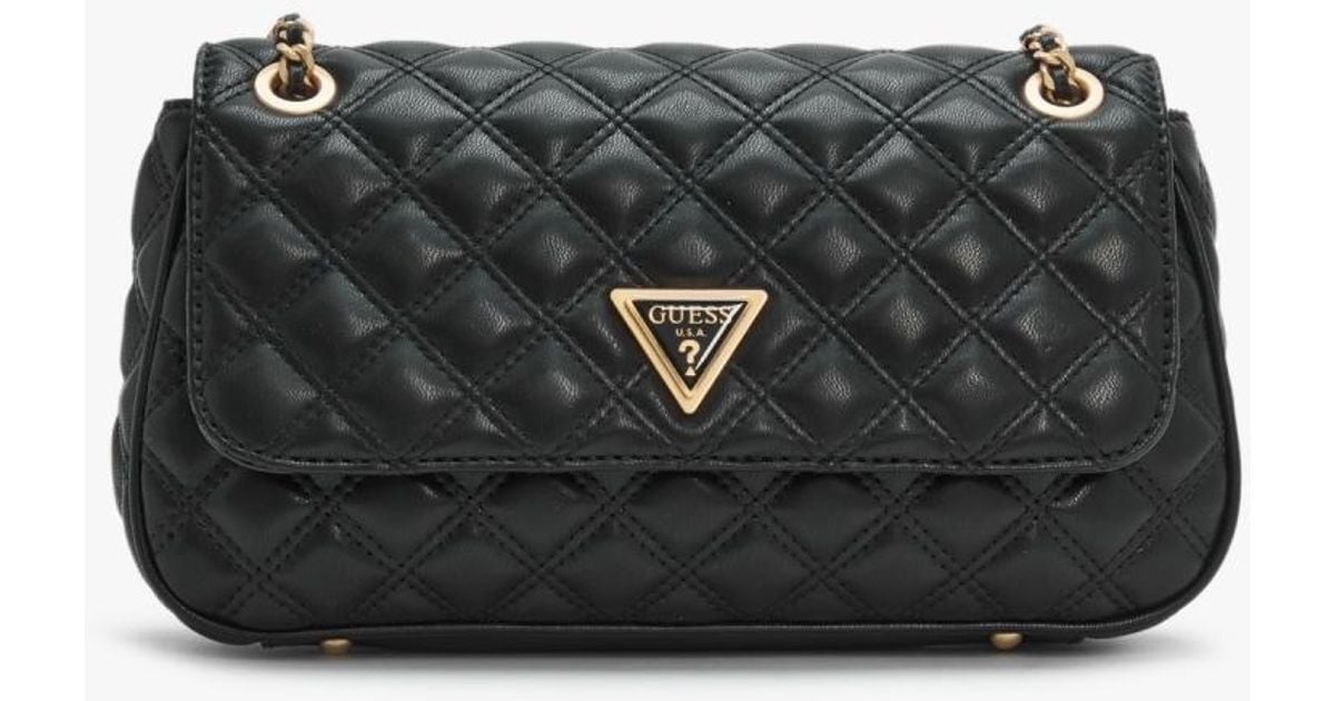 Guess Giully Black Quilted Crossbody Bag Lyst