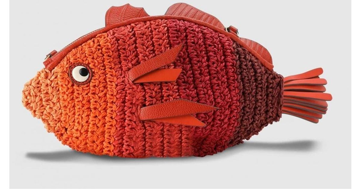 Anya Hindmarch Fish Red Cross Body Bag Lyst