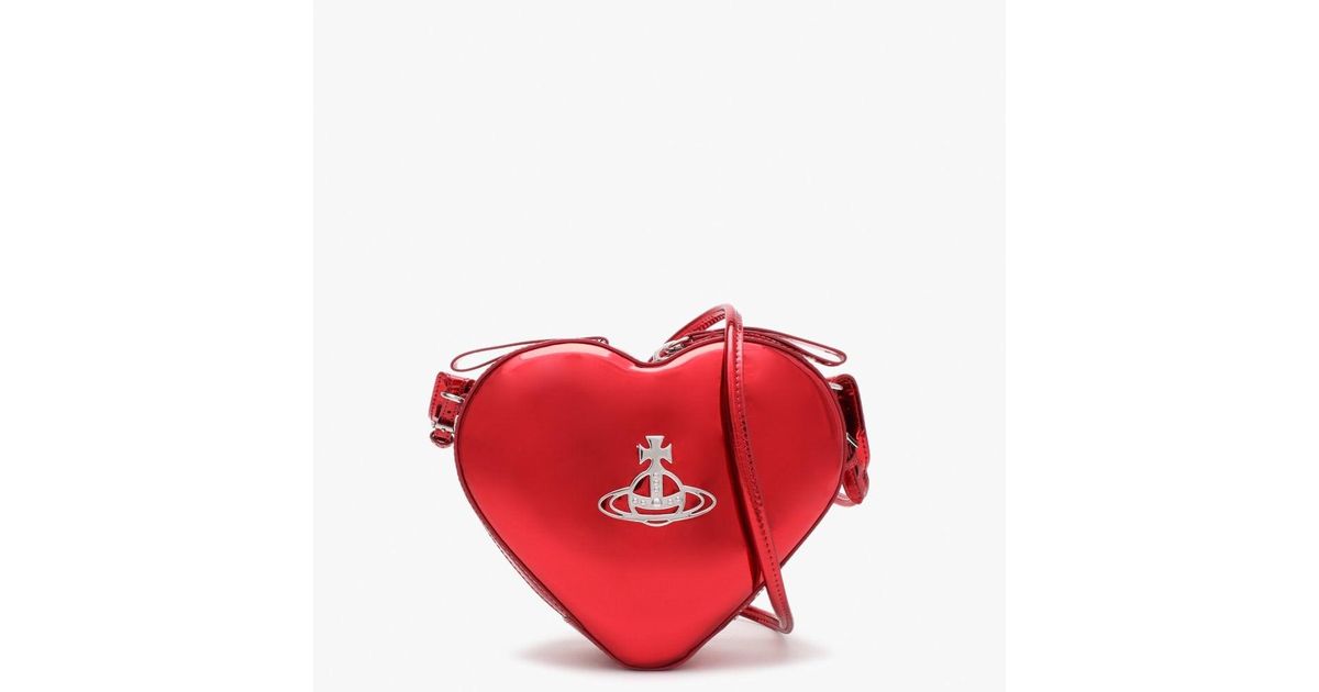 Vivienne Westwood Johanna Black Patent Heart Cross-body Bag