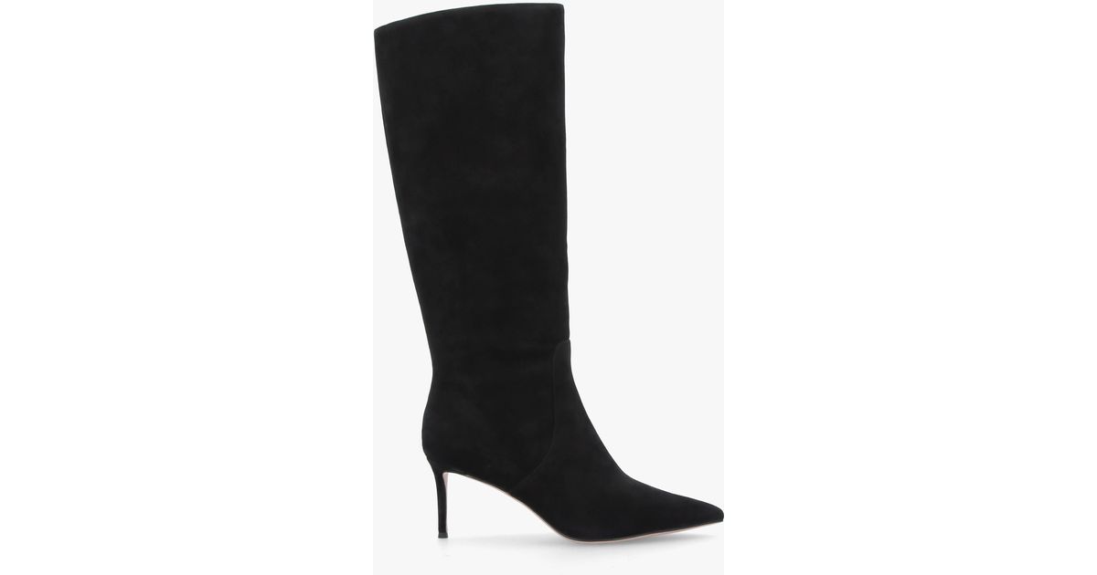 Daniel Saffia Black Suede Slim Heel Knee Boots | Lyst