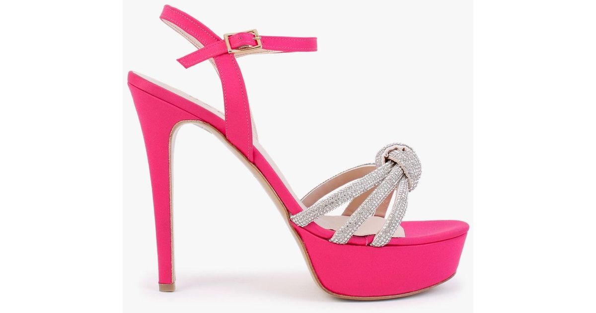 Daniel Satin Adiama Pink Slim Heeled Platform Sandals | Lyst