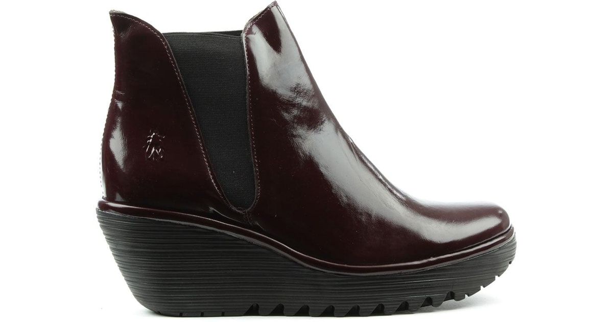 burgundy fly boots