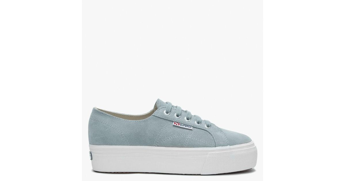 superga 2790 grey suede flatform trainers
