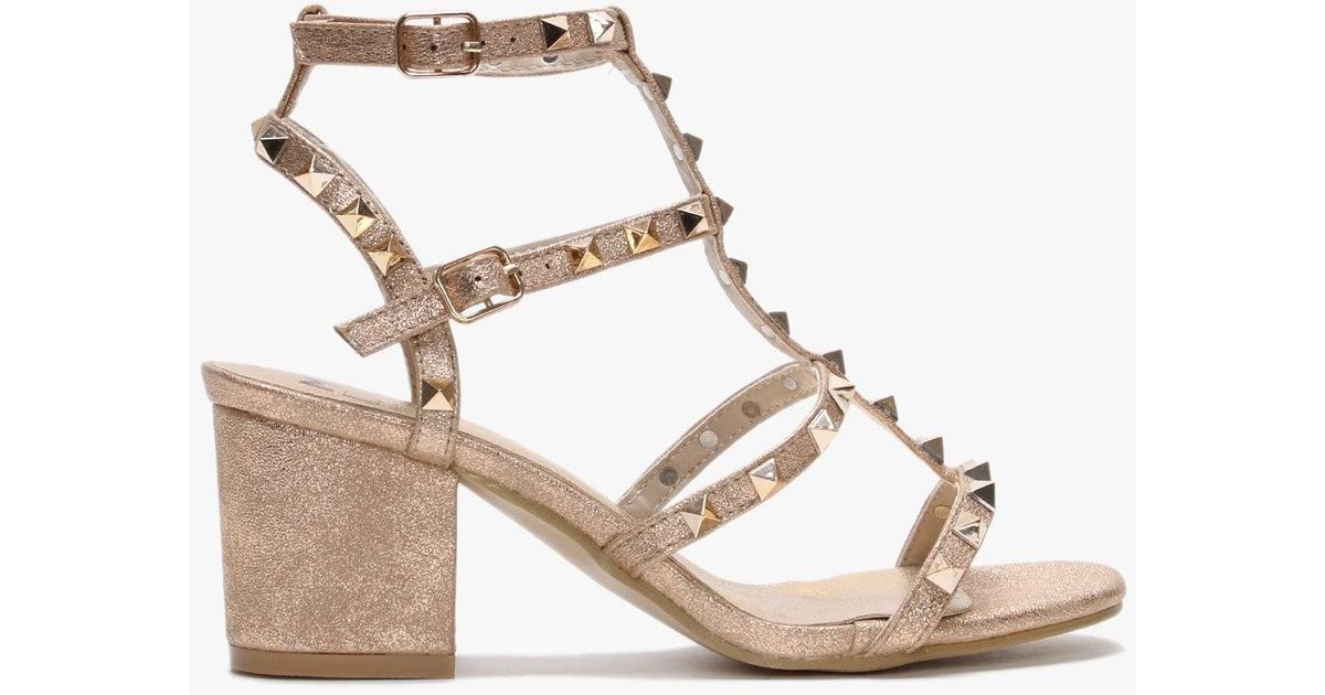 rose gold studded sandals