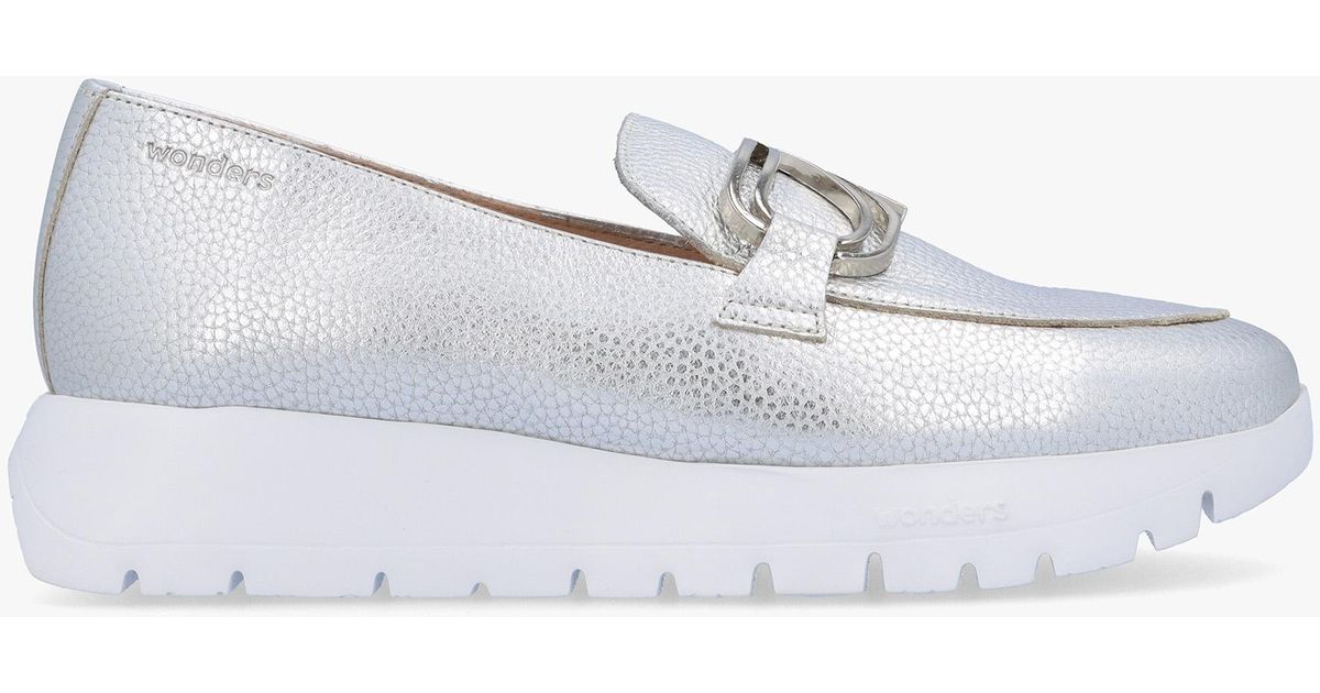 Wonders Groene gegraveerde leren mocassin met sportief design Green