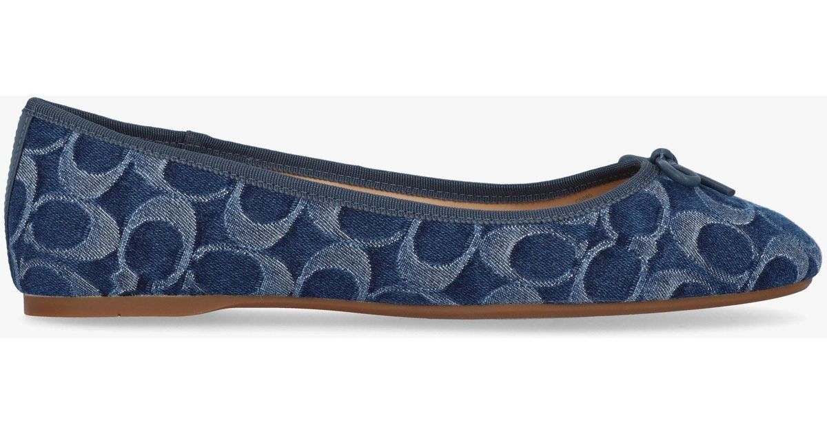 COACH Abigail Signature C Denim Ballet Flat Denim) Flat Shoes in