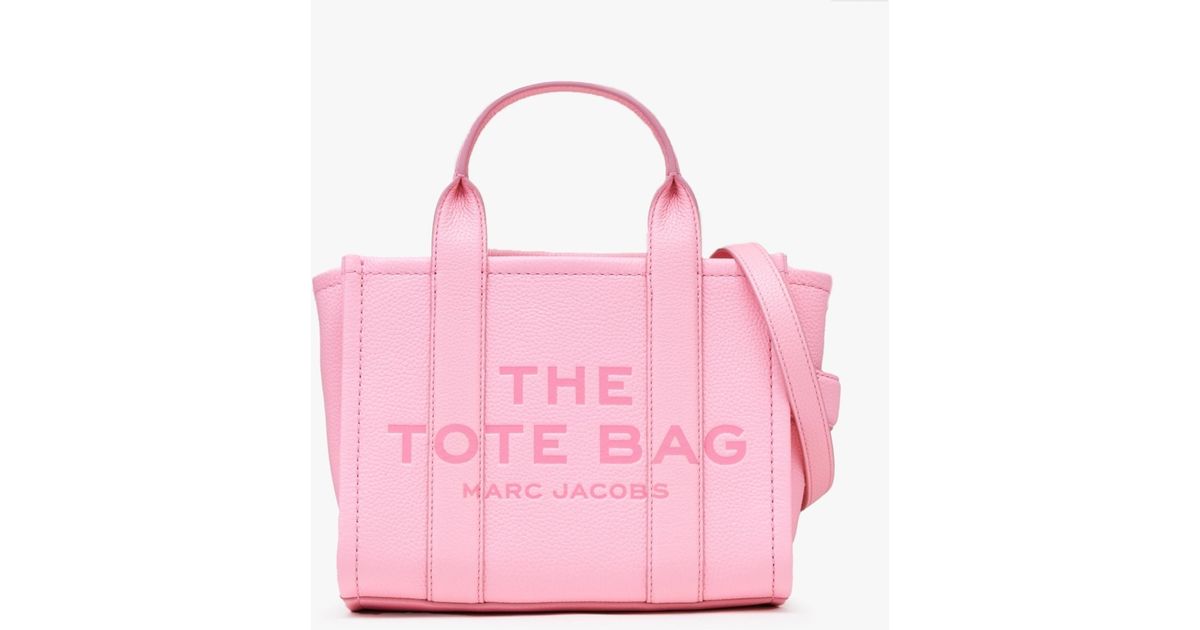Marc Jacobs The Leather Small Fluro Candy Tote Bag in Pink | Lyst UK