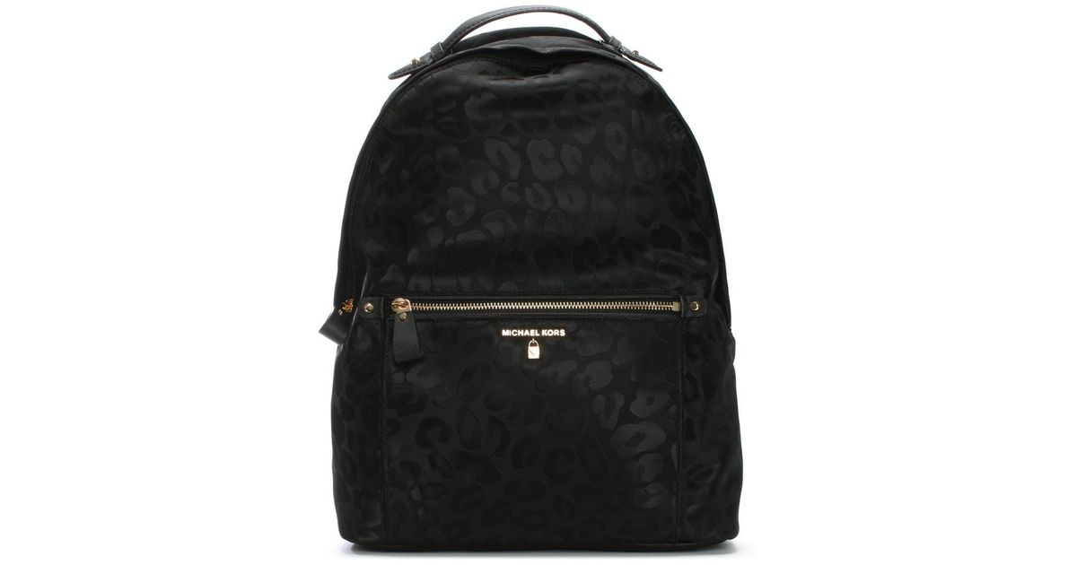Lyst - Michael kors Kelsey Black Nylon Leopard Print ...