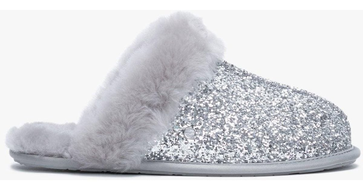 silver glitter ugg slippers 