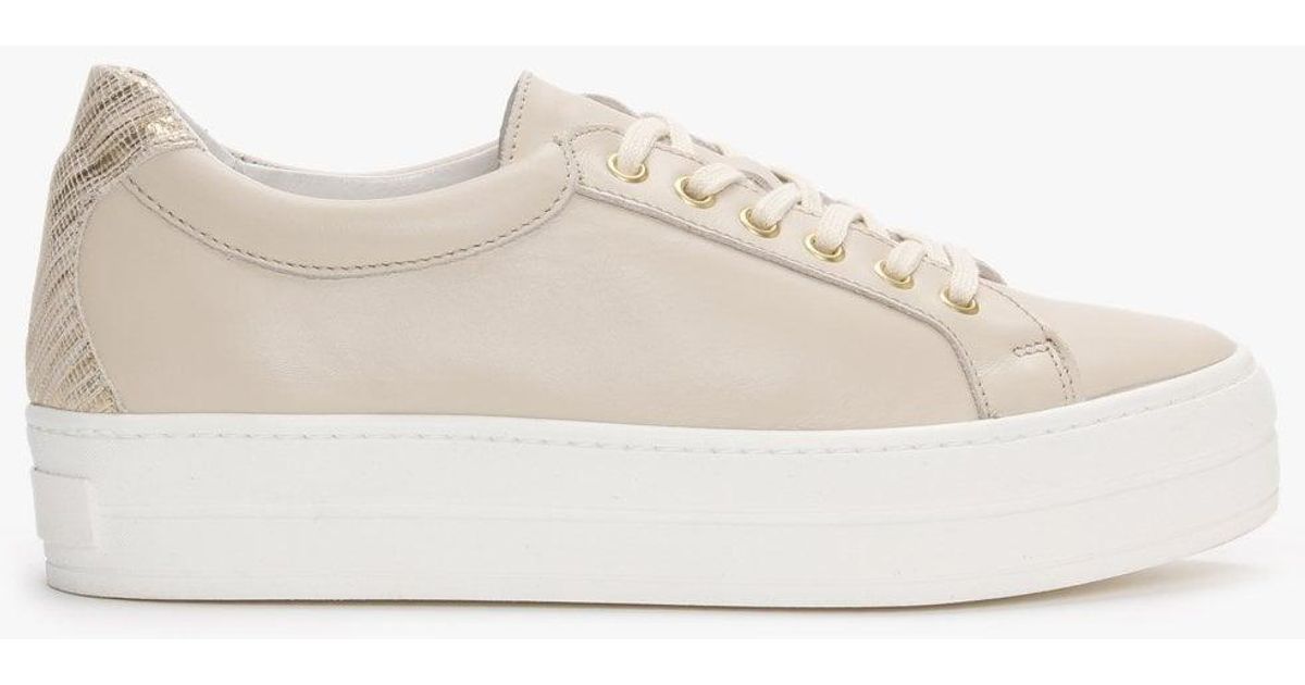 beige flatform trainers