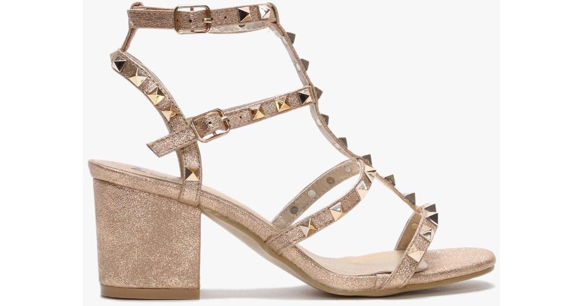 moda in pelle rose gold sandals