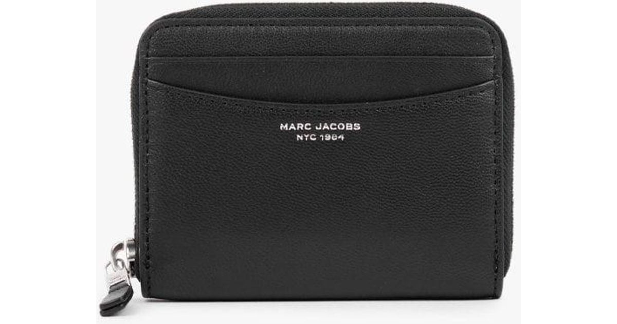 Marc Jacobs The Slim 84 Black Leather Zip Around Wallet Lyst