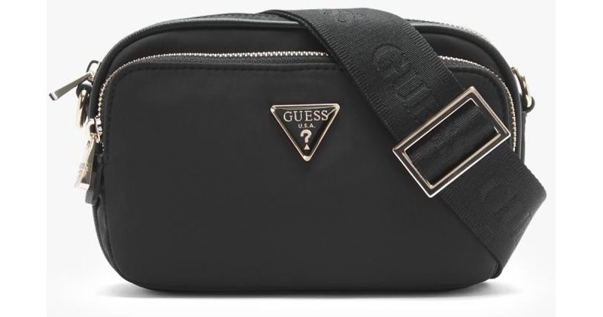Guess Gemma Eco Black Camera Bag Lyst