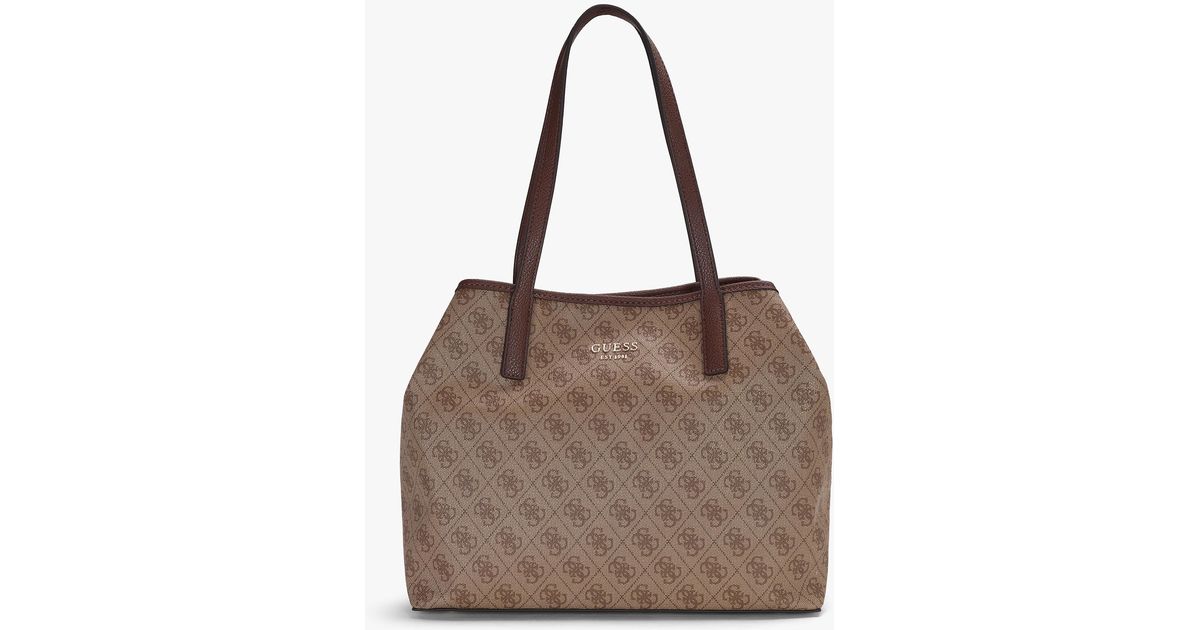 Guess Vikky Ii Latte Logo Tote Bag in Brown Lyst UK