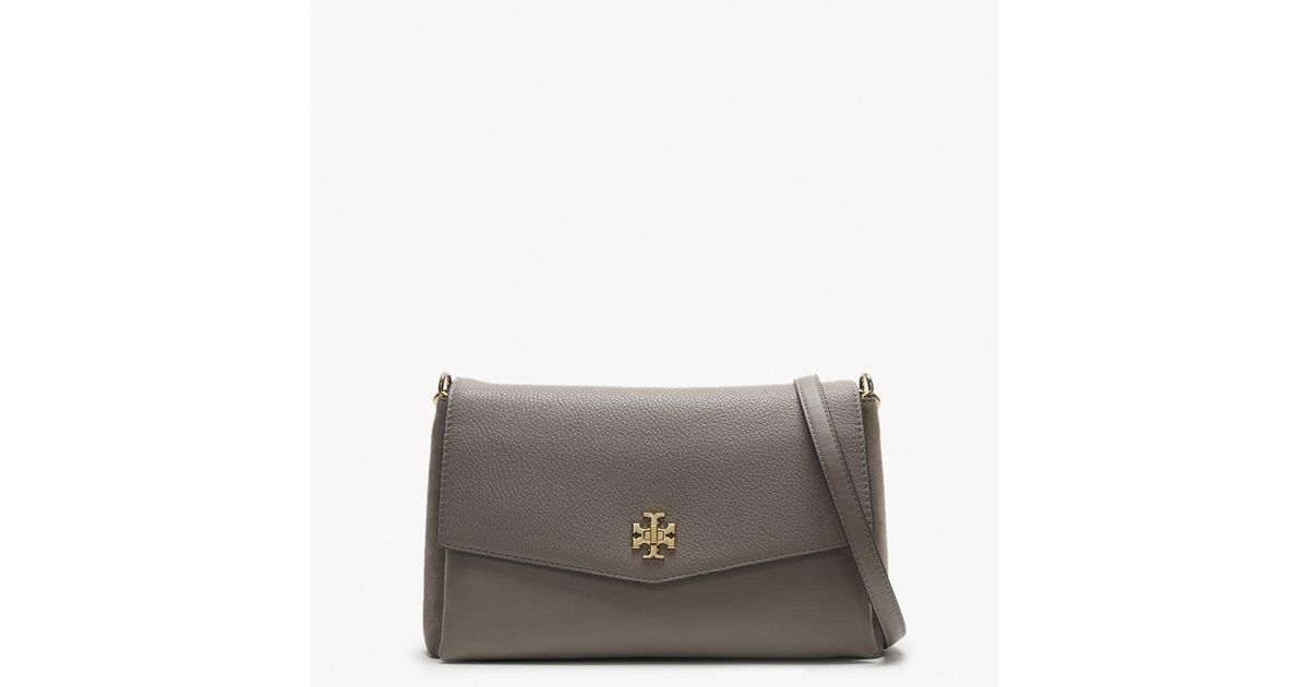 Tory Burch Kira Grey Heron Leather & Suede Shoulder Bag Accessories: O in  Gray