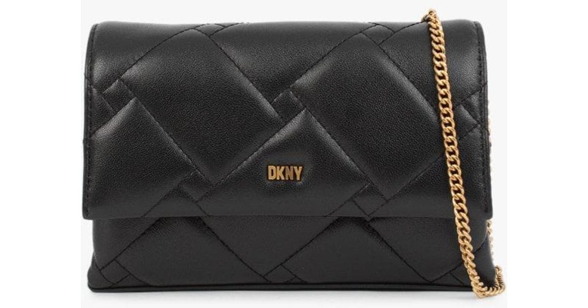 DKNY Willow Black Leather Quilted Crossbody Clutch Lyst Canada