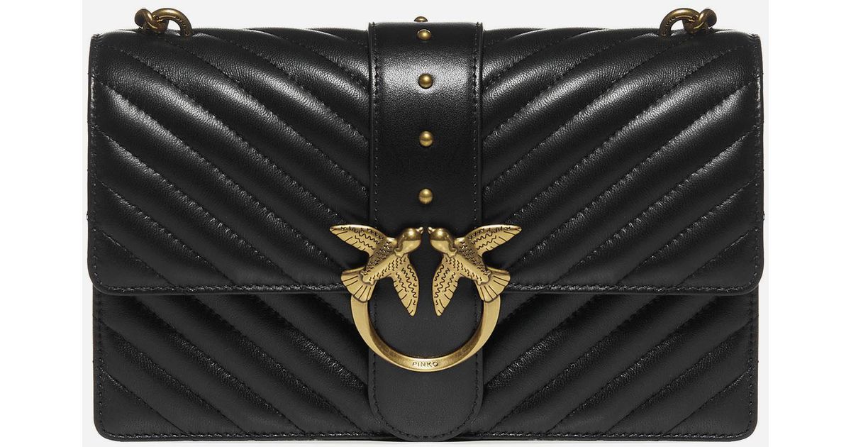 Pinko Love Classic Icon V Quilted Shoulder Bag in Black Lyst
