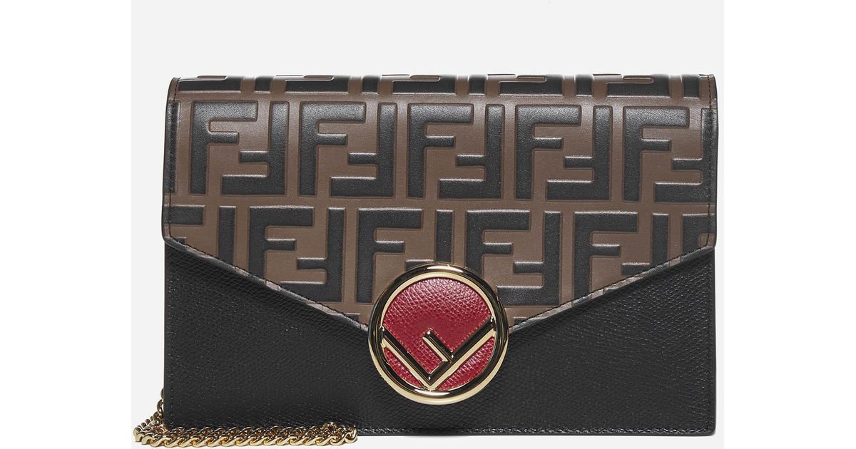 Fendi Ff Leather Small Wallet On Chain Bag Lyst UK