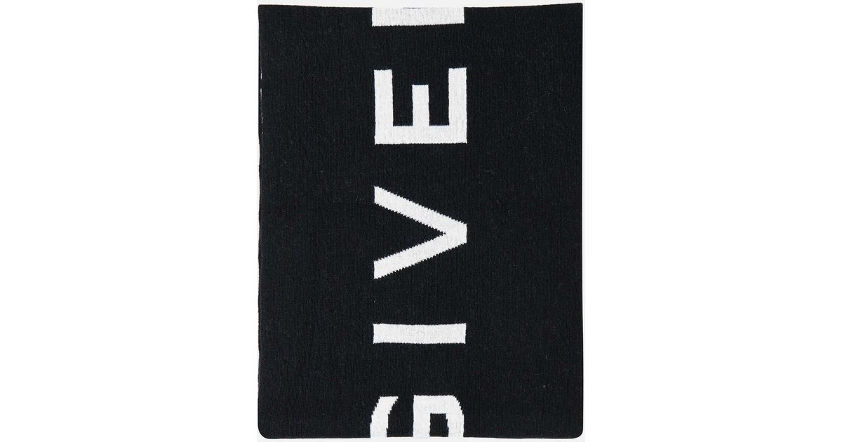 Givenchy Logo 4g Wool And Cashmere Scarf in Black for Men | Lyst