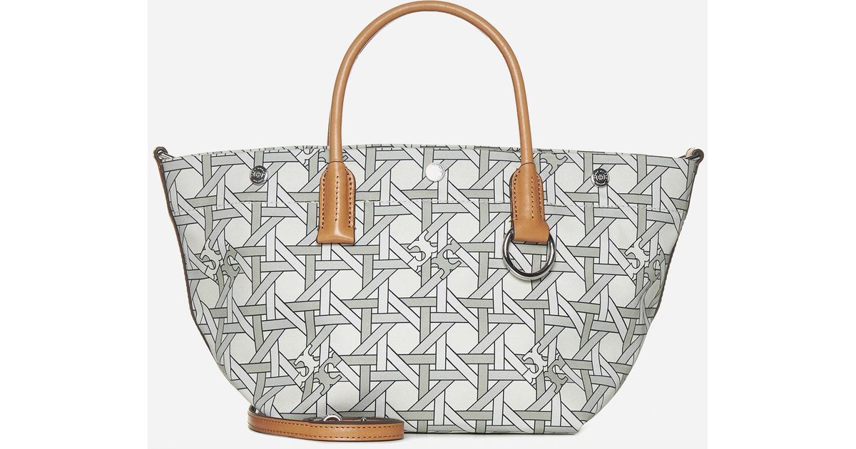 Tory Burch Print Canvas Small Tote Bag in Blue | Lyst