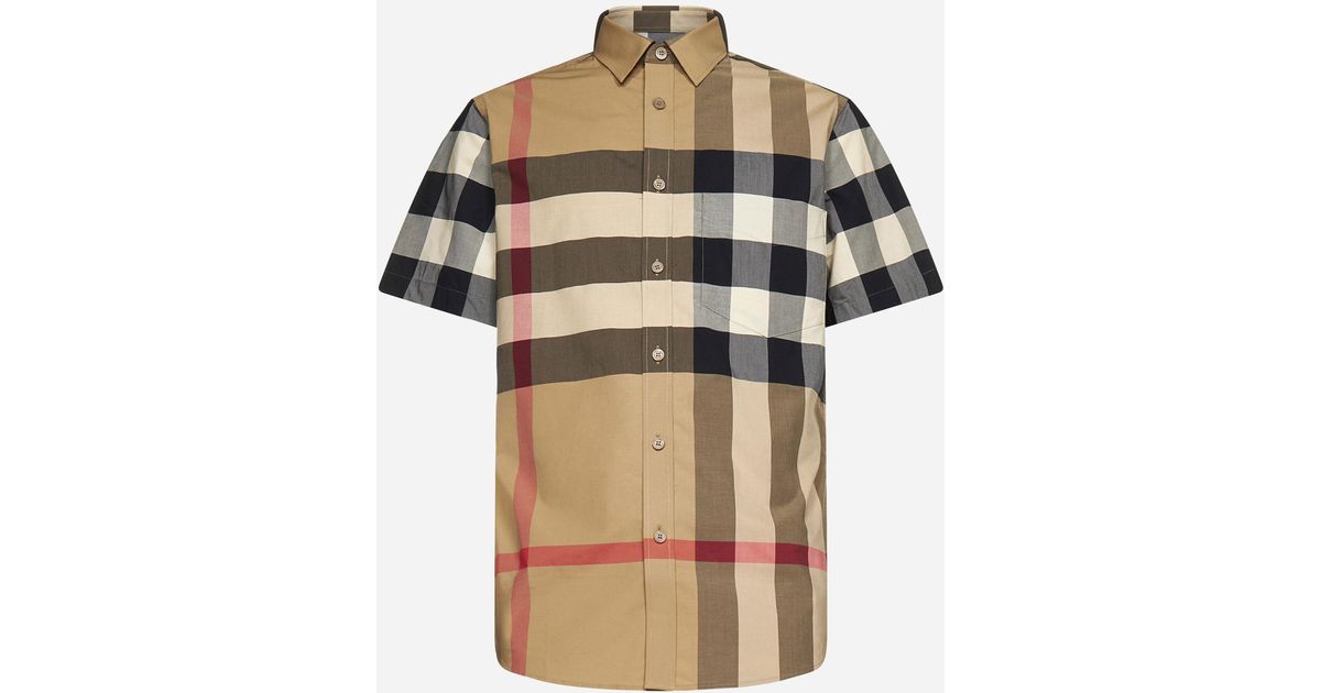 Burberry Denim Somerton Check Cotton Shirt for Men - Save 1% | Lyst