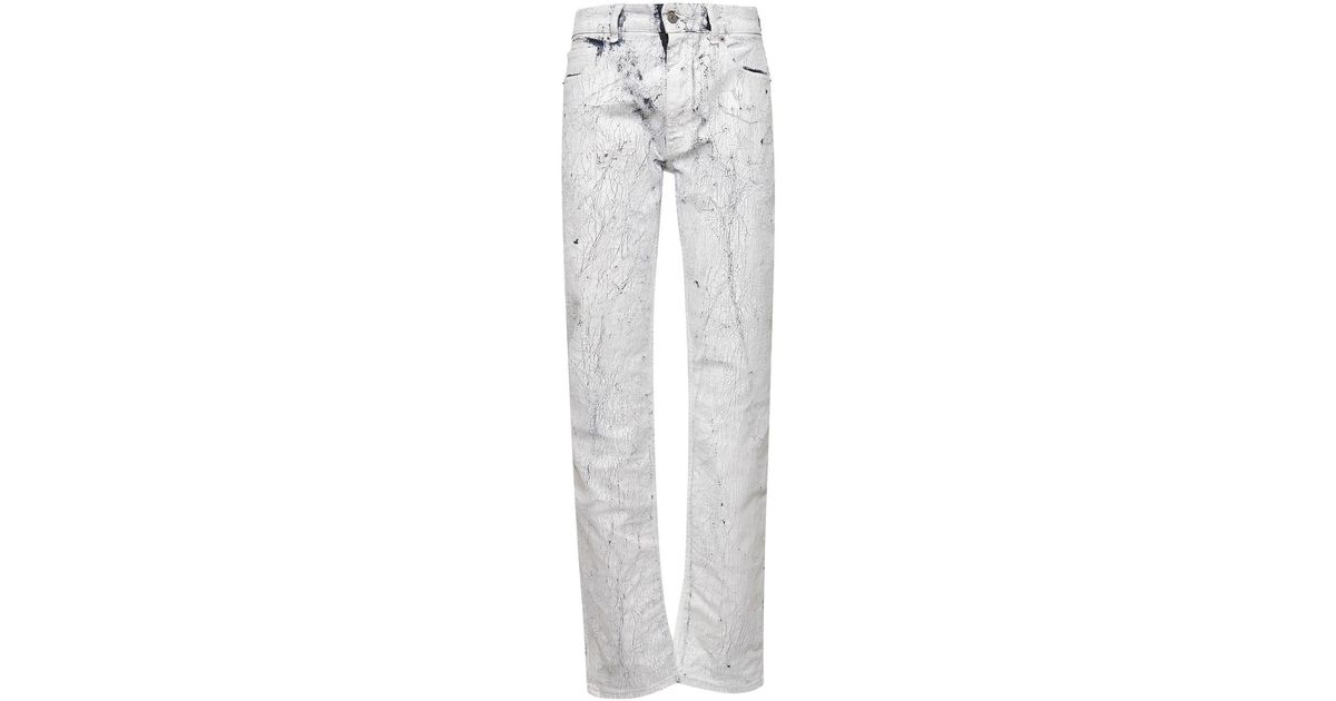 MM6 by Maison Margiela Denim Painted Jeans in White | Lyst MM6 