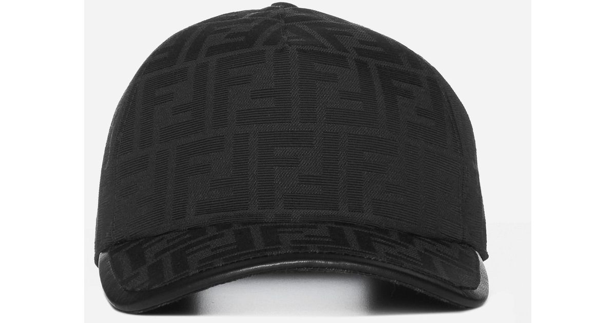 Fendi Ff Canvas And Leather Baseball Cap in Black for Men | Lyst UK