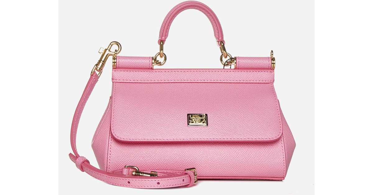 Dolce & Gabbana Sicily Small Leather Bag in Pink | Lyst